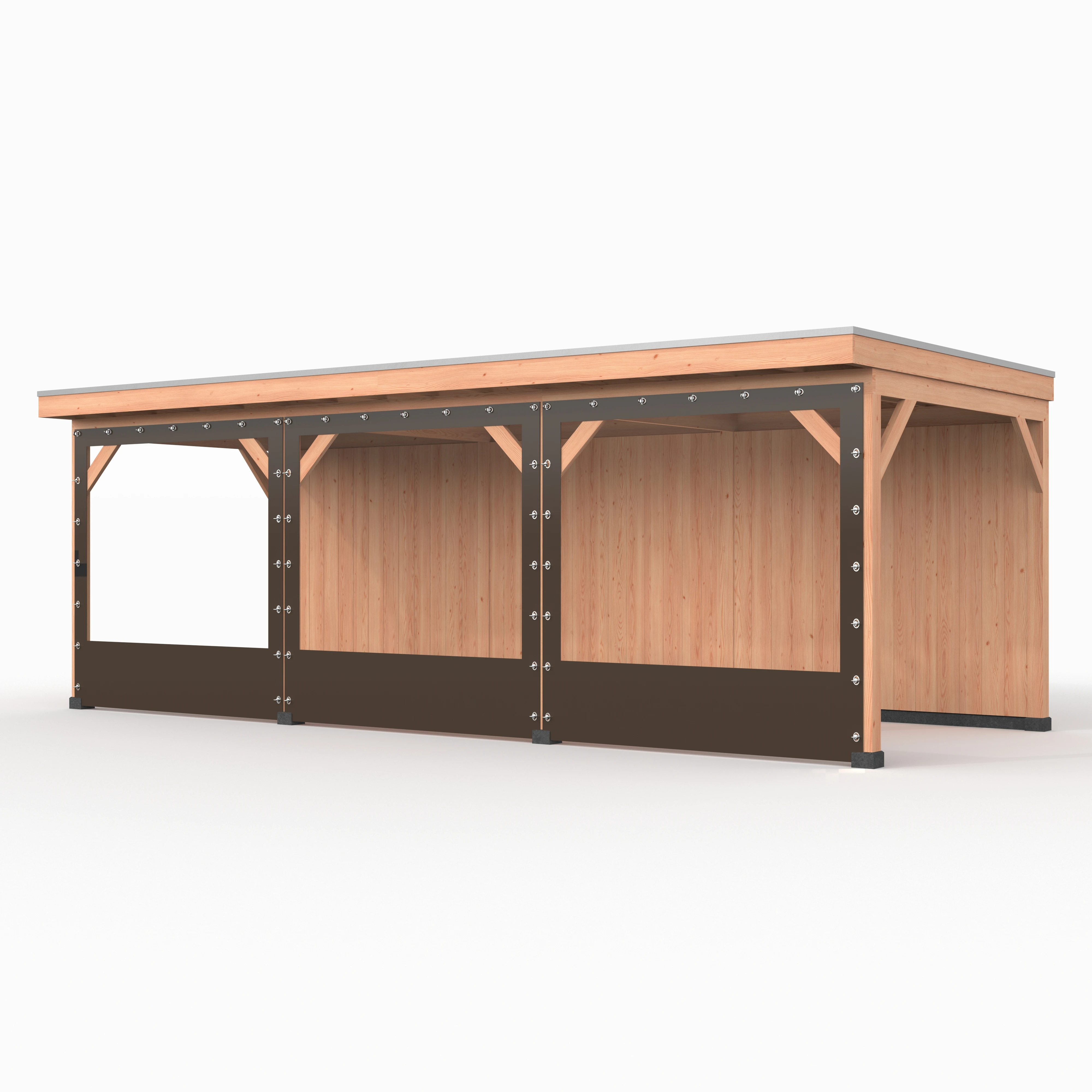 Verandazeil Overkapping Taupe 750 cm voor 19 x 19 cm Staanders - Afbeelding 1